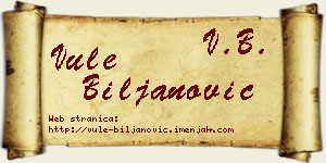 Vule Biljanović vizit kartica